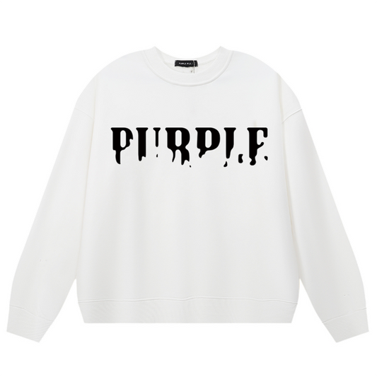 VELCEN Purple Brand Logo Printed Sweatshirts