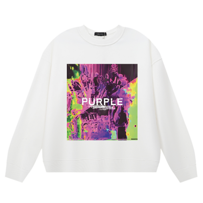 VELCEN Purple Brand Logo Printed Sweatshirts