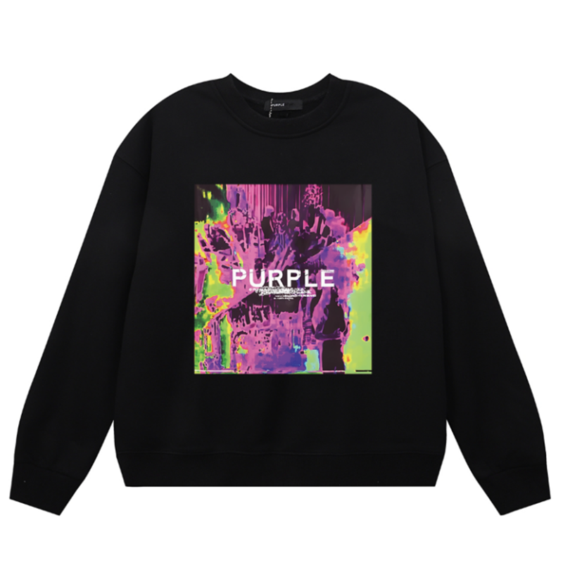 VELCEN Purple Brand Logo Printed Sweatshirts