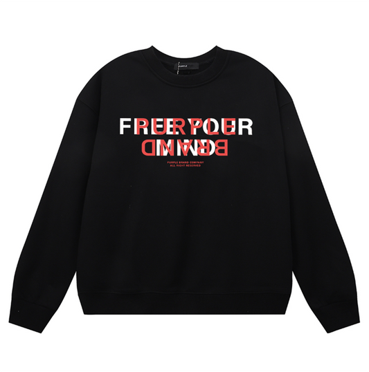 VELCEN Purple Brand Logo Printed Sweatshirts