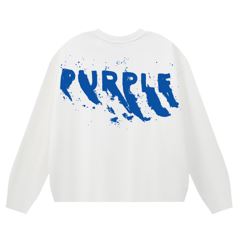 VELCEN Purple Brand Logo Printed Sweatshirts