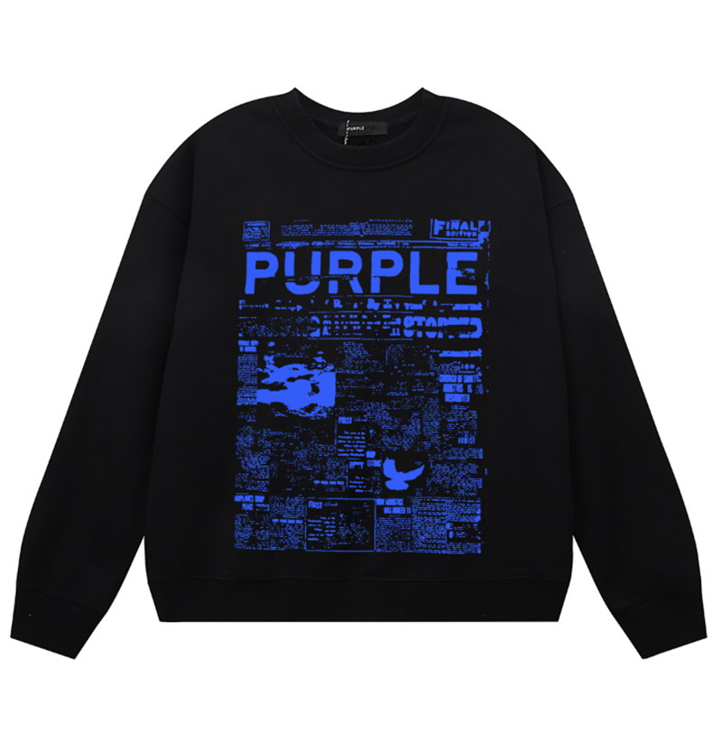 VELCEN Purple Brand Logo Printed Sweatshirts