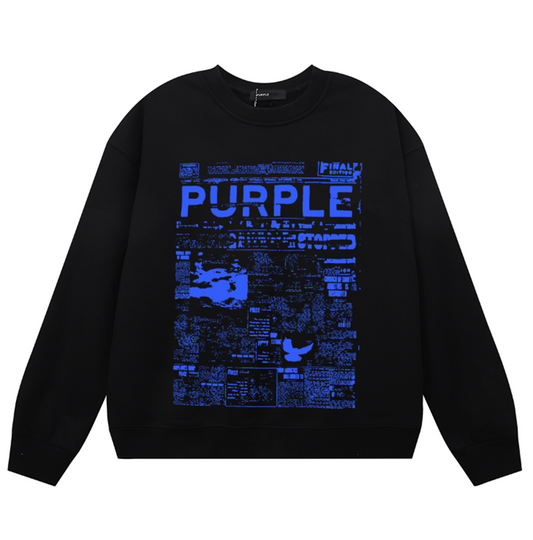 VELCEN Purple Brand Logo Printed Sweatshirts