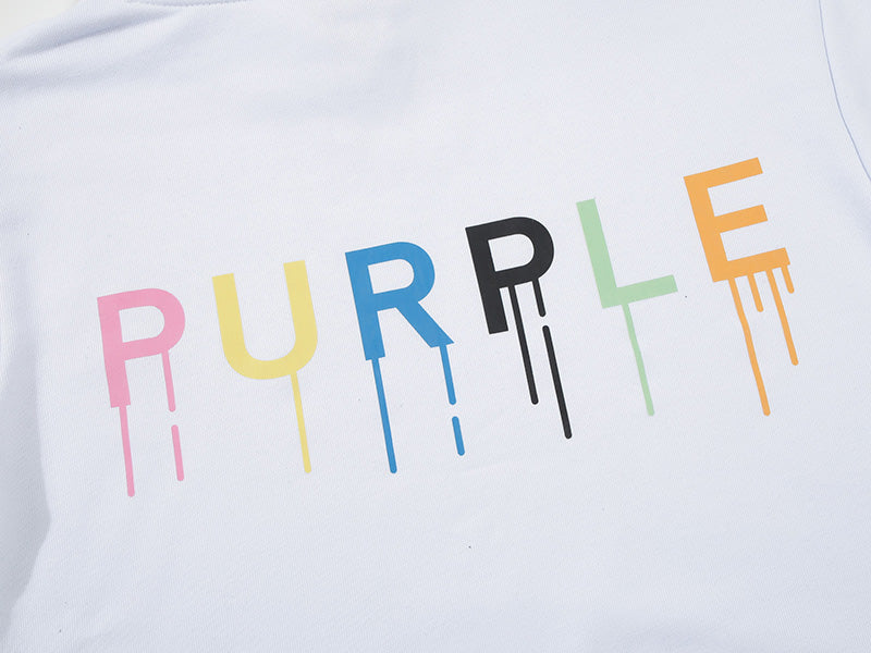 VELCEN Purple Brand Logo Pattern Printed Hoodie