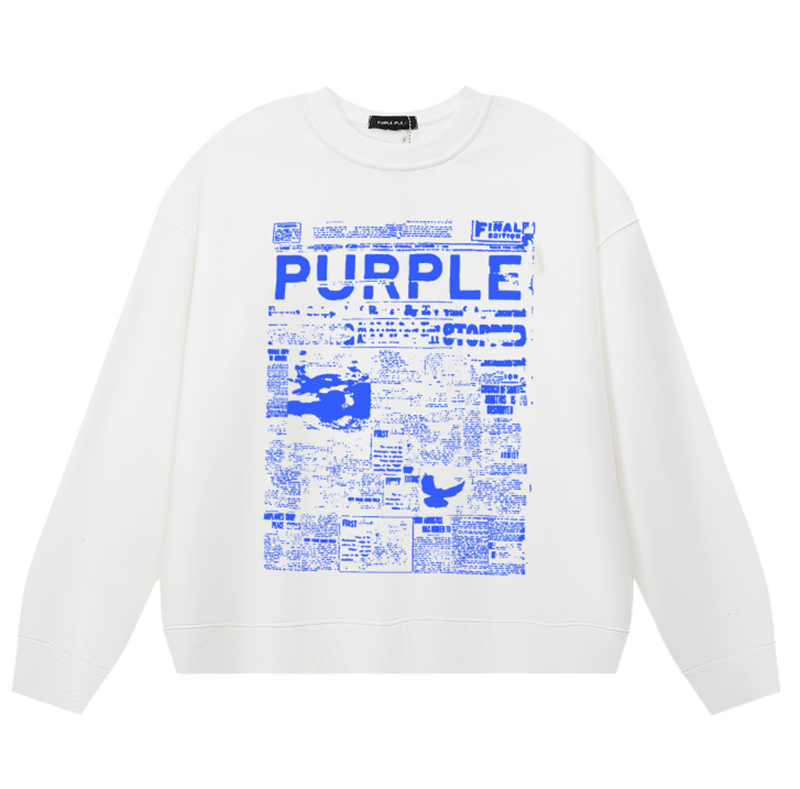 VELCEN Purple Brand Logo Printed Sweatshirts
